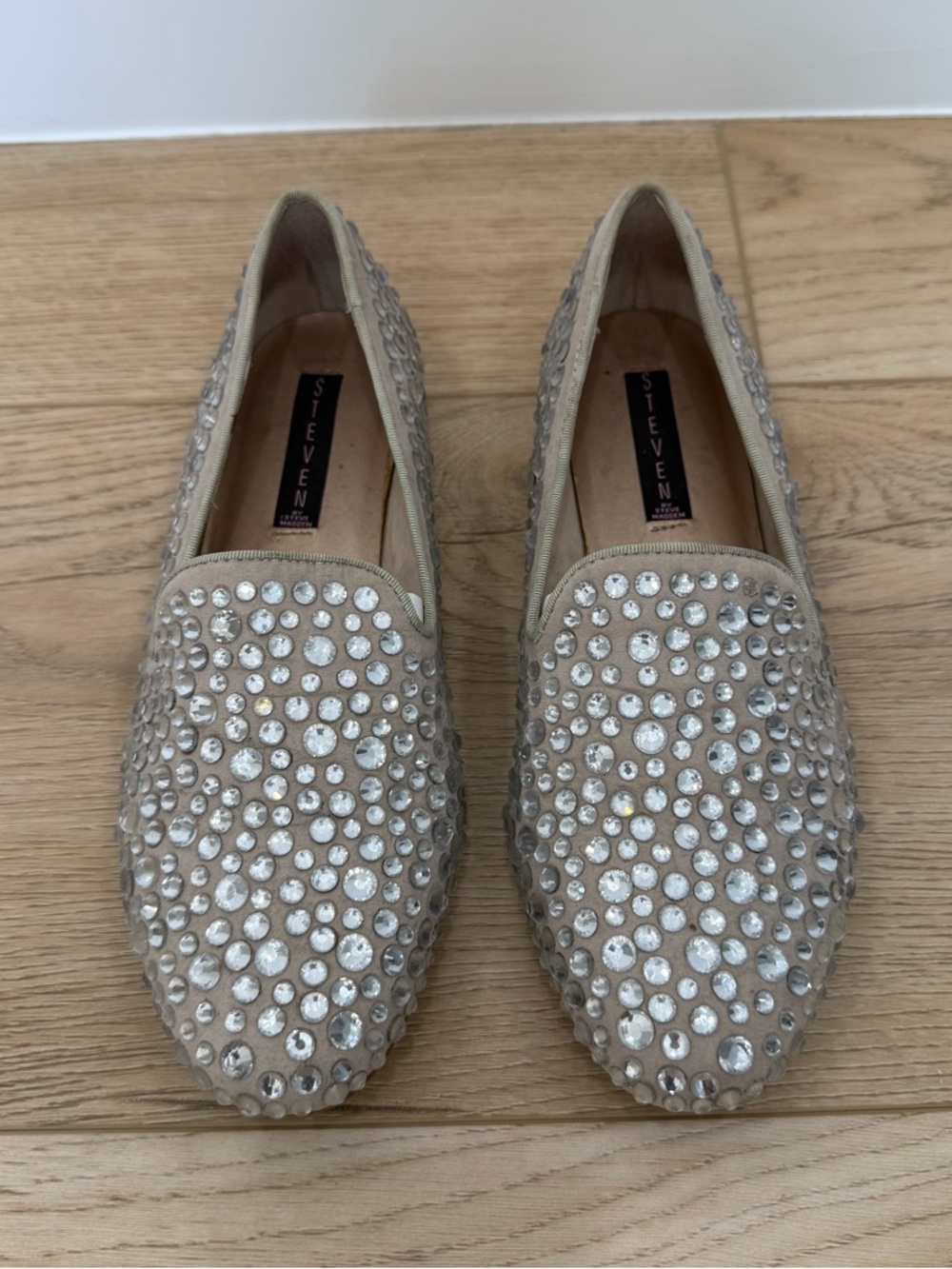 Steve Madden Cream Studded Loafers